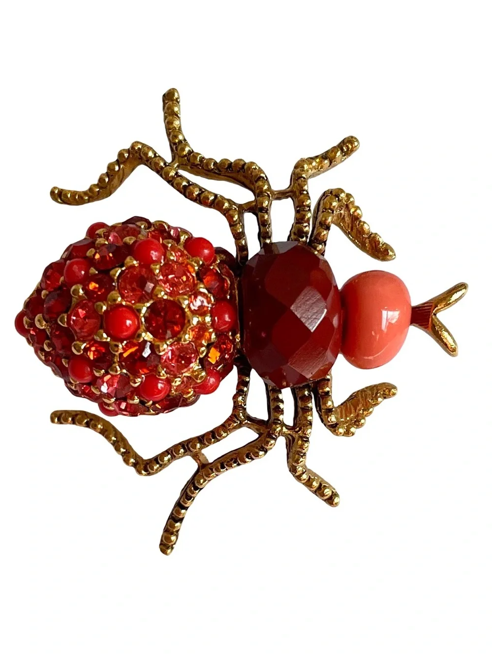 Vintage Signed Joan Rivers Gold Plated Spider Brooch